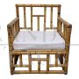 Pair of bamboo and rattan armchairs