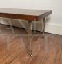 Scandinavian coffee table in teak and chromed metal, 1970s