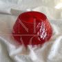 Venini candle holder bowl in red Murano glass