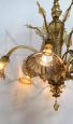 Avem chandelier in amber colored Murano glass, 1930s, with 6 lights