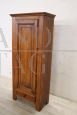 Small antique one-door poplar wardrobe or pantry cabinet