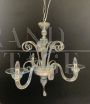 Cesare Toso design chandelier in transparent and gold Murano glass with 3 arms