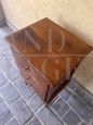 Restored antique three drawer bedside table