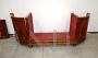 Antique four-door sideboard in walnut with a rounded shape, 19th century