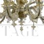 Rezzonico style boat chandelier in golden crystal Murano glass