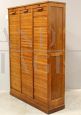 Large vintage oak roller shutter filing cabinet