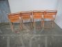 Set of 4 orange iron folding garden chairs, 1970s