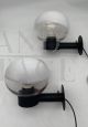 Pair of sphere wall lights attributed to Vistosi in Murano glass