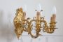 Pair of chiseled gilt bronze wall lights in antique style