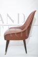 Vintage 60s armchairs in brick-colored skai