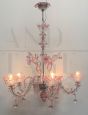 Rezzonico chandelier by A.V.E.M. in pink Murano glass, 1960s