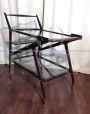 Vintage Cesare Lacca style serving trolley with double glass top