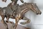 Antique bronze sculpture with Bersagliere on horseback from the late 19th century