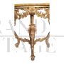 Antique Venetian Louis XVI style console in carved and gilded wood