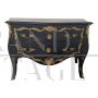 Baroque style dresser in black wood with gilt bronze decorations