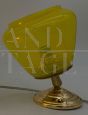 Pair of adjustable wall lights attr. Vistosi in yellow Murano glass