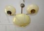 1940s art deco chandelier in brass