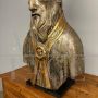 Large 17th century Mecca-gilt silver bust sculpture of Saint Nicholas