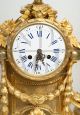 Antique Napoleon III mantel clock triptych in gilt bronze