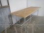 Vintage fir table on aluminum base, 1960s