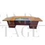 Art deco large desk in thuja briar