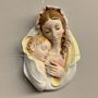 Wall sculpture with Virgin and Child in majolica, Italy 1950s