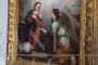 Antique oil painting on canvas from the early 19th century depicting the Annunciation