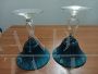 Pair of Florence bombonière glass vases from Empoli in light blue glass