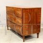 Antique Directoire chest of drawers in inlaid walnut, Italy 18th century