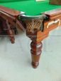 Antique convertible english dining pool table in mahogany, late 19th century