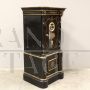 Antique safe in iron and wood painted and gilded with combination