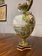 Antique large decorated Ginori vase with subject the Samaritan woman at the well