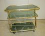 Morex brass and smoked glass serving trolley, Italy 1970s          