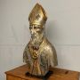 Large 17th century Mecca-gilt silver bust sculpture of Saint Nicholas