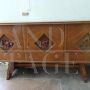 Pair of 1950s sideboards with carvings