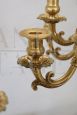 Pair of antique gilded bronze candelabra from the 19th century