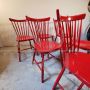 6 Thon vintage chairs in red wood