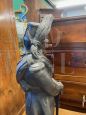 Antique military sculpture with Savoy artilleryman in bronze, 19th century