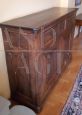 Antique late 19th century buffet sideboard in walnut with grooves