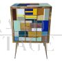 Small dresser or large bedside table in multicolored Murano glass