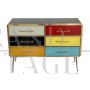 Vintage style 6 drawer dresser in multicolor glass