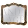 Antique style mirror with shaped and painted wooden frame