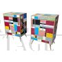 Pair of multicolored Murano glass bedside tables