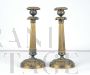 CANDLEHOLDERS IN GILDED BRONZE, EMPIRE PERIOD