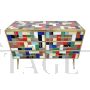 Chest of drawers with multicolored Murano glass tiles