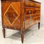 Antique Louis XVI chest of drawers in inlaid walnut, Italy 18th century