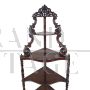 Antique corner étagère whatnot bookcase with 5 open shelves