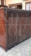 Antique mahogany feather sideboard with retractable marble dressing table, 19th century France