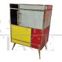 Pair of bedside tables in wood and glass in four colours