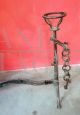 Vintage iron fireplace andiron with pot holder